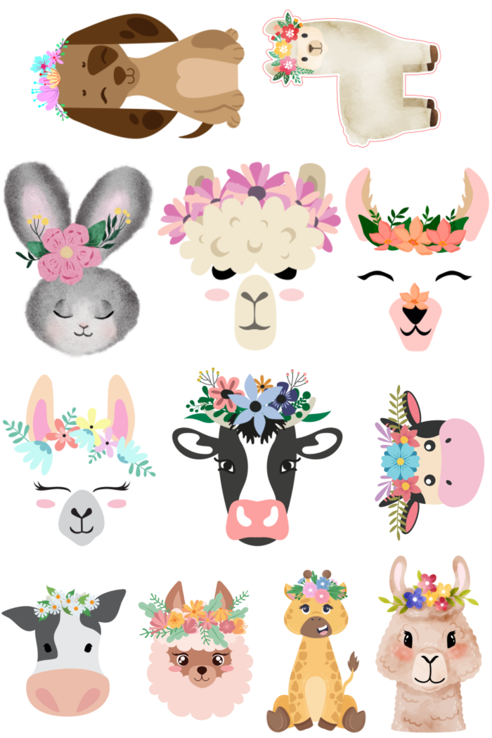 Animal Flower Heat Transfers Bundle