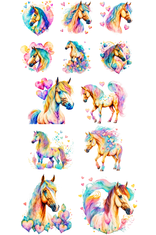 Horses Heat Transfers Bundle