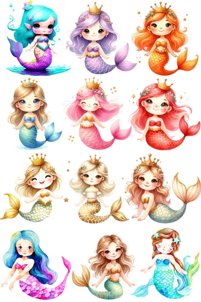 Mermaid Heat Transfers Bundle