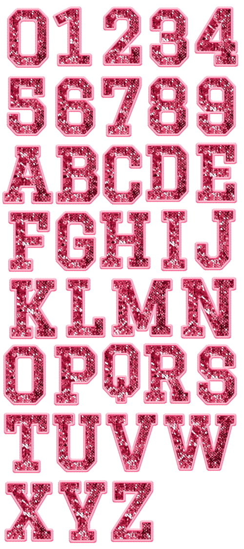 Pink Alphabet Heat Transfers Bundle