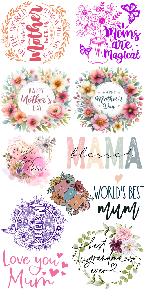 Mother's Day Heat Transfers Bundle