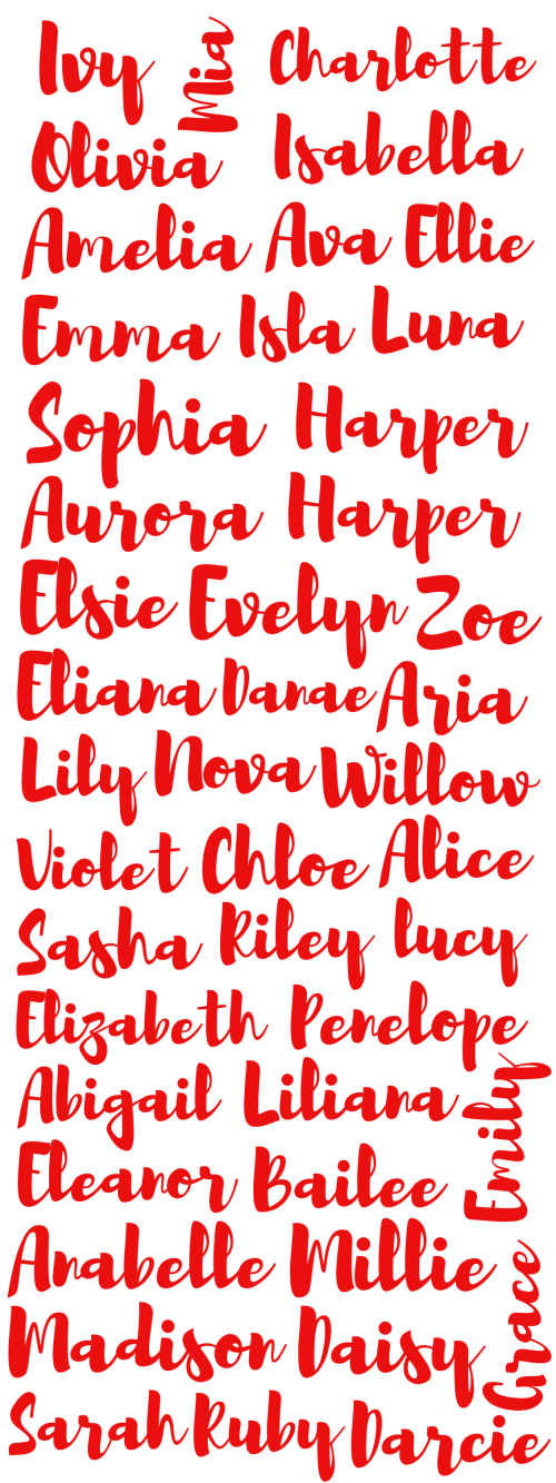 Christmas DTF Red Name Girl Bundle