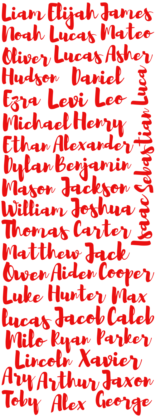 Christmas DTF Red Name Boy Bundle